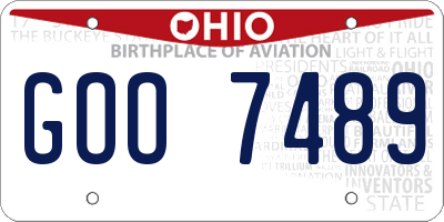 OH license plate GOO7489