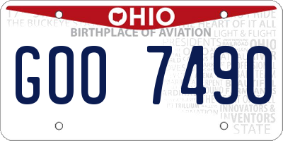 OH license plate GOO7490