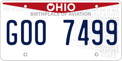 OH license plate GOO7499