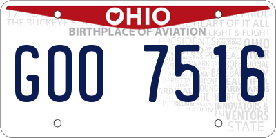OH license plate GOO7516
