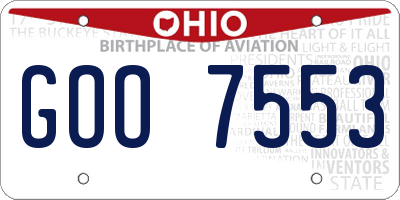 OH license plate GOO7553