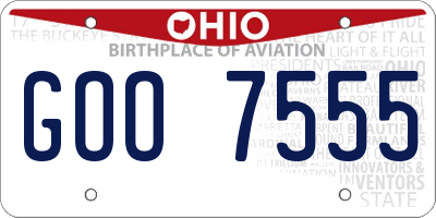 OH license plate GOO7555