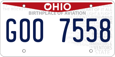 OH license plate GOO7558