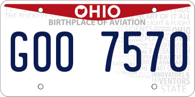 OH license plate GOO7570