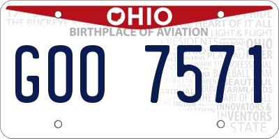 OH license plate GOO7571