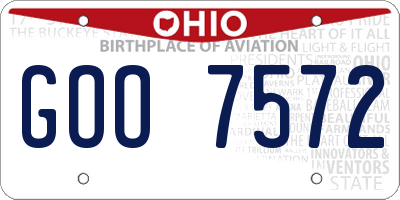 OH license plate GOO7572