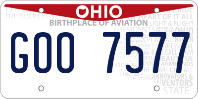 OH license plate GOO7577