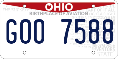OH license plate GOO7588