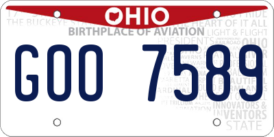 OH license plate GOO7589