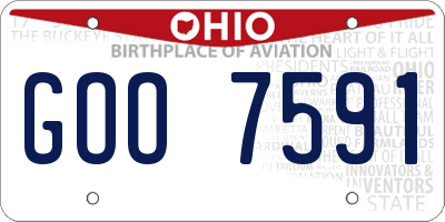 OH license plate GOO7591