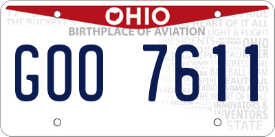 OH license plate GOO7611