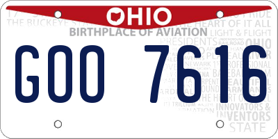 OH license plate GOO7616