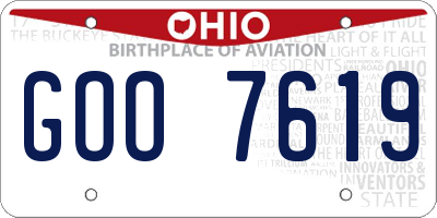 OH license plate GOO7619