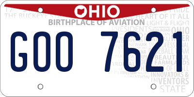 OH license plate GOO7621