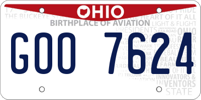 OH license plate GOO7624