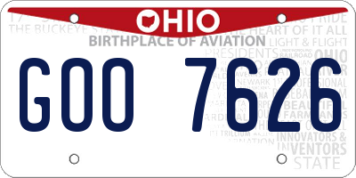 OH license plate GOO7626