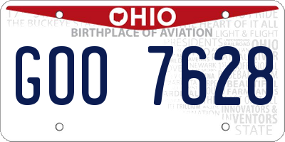 OH license plate GOO7628