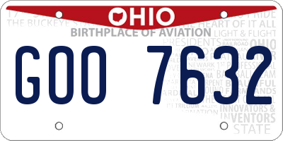 OH license plate GOO7632