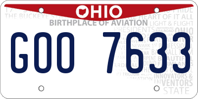OH license plate GOO7633