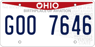 OH license plate GOO7646