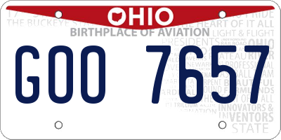 OH license plate GOO7657