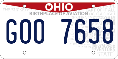 OH license plate GOO7658