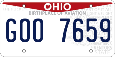 OH license plate GOO7659