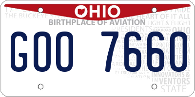 OH license plate GOO7660