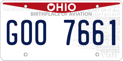 OH license plate GOO7661
