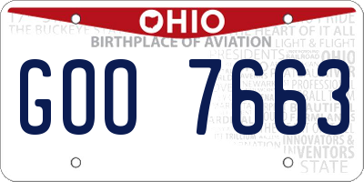 OH license plate GOO7663