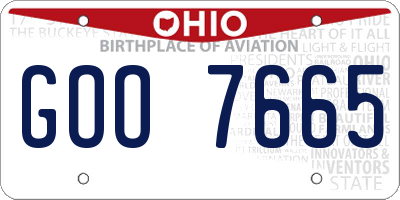 OH license plate GOO7665