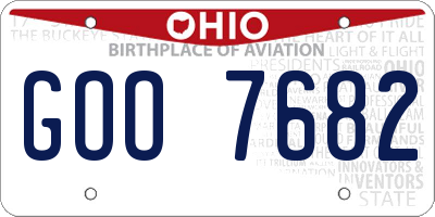 OH license plate GOO7682