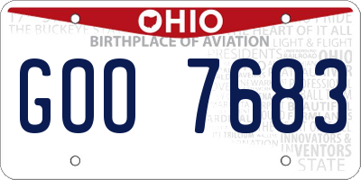 OH license plate GOO7683