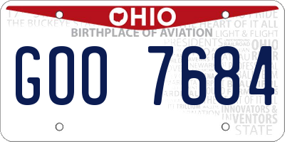 OH license plate GOO7684