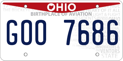 OH license plate GOO7686