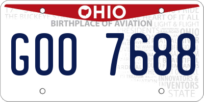 OH license plate GOO7688