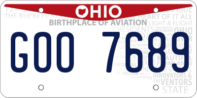 OH license plate GOO7689