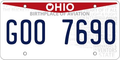 OH license plate GOO7690