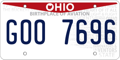 OH license plate GOO7696