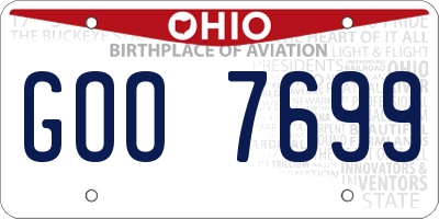 OH license plate GOO7699