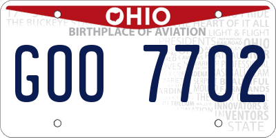 OH license plate GOO7702