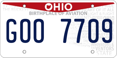 OH license plate GOO7709