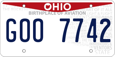 OH license plate GOO7742
