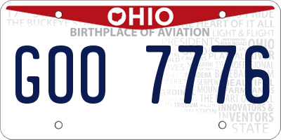 OH license plate GOO7776