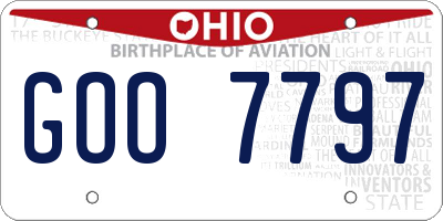 OH license plate GOO7797