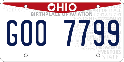 OH license plate GOO7799