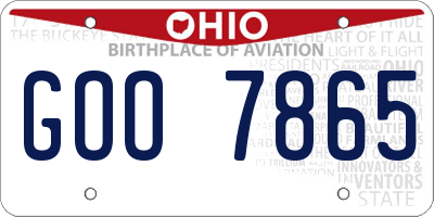 OH license plate GOO7865