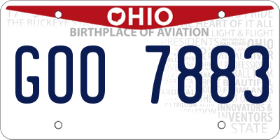 OH license plate GOO7883