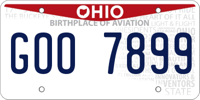 OH license plate GOO7899
