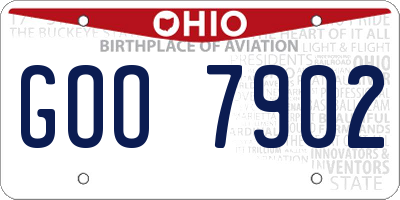 OH license plate GOO7902